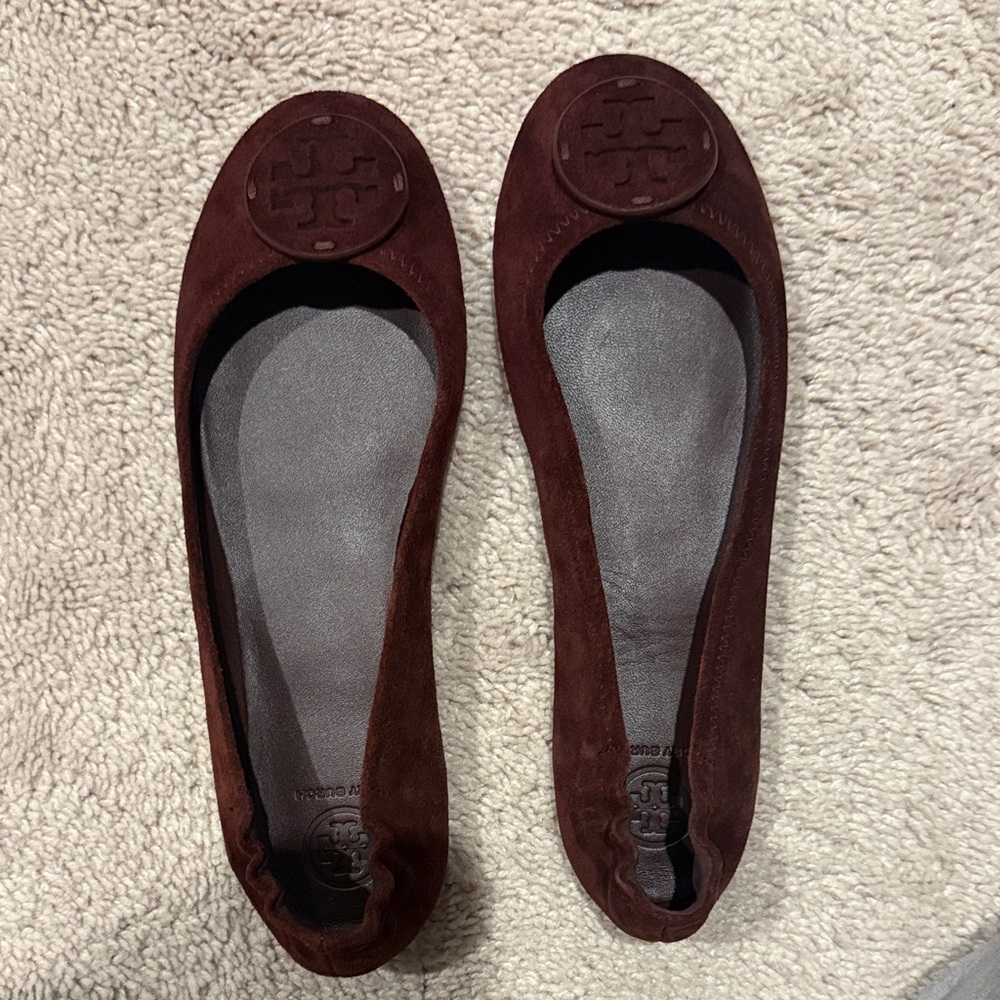 NWOT Tory Burch Women's Dark Brown Suede Flats